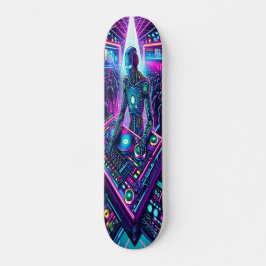 "Neon Groove: Cyber DJ Skateboard