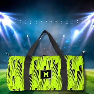 Neon Grün Abstrakte Geometrische Streifen Sporthal Duffle Bag