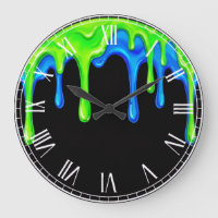 Neon Grün & Blau Slime Drip Schwarze Gamer Graffit