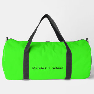 Neon Grün Einfarbig Custom Name Duffle Bag