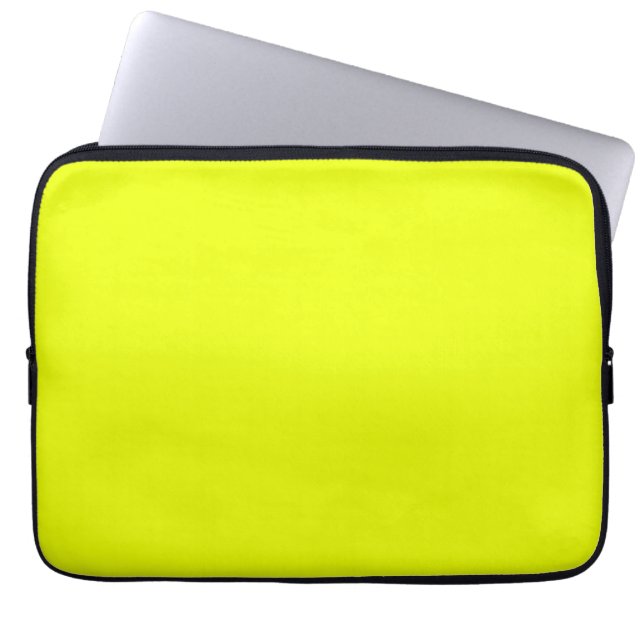 Neon grün fluoreszierende Vollfarbe Laptopschutzhülle (Vorderseite)