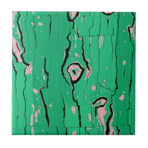 Neon-Grün Pop-Art Holzmaserung abstraktes Baumrind Fliese