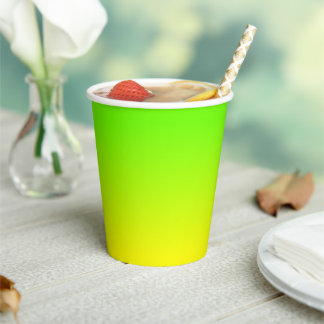 Neon Grün und Neon Gelb Ombré Farbverlauf Pappbecher
