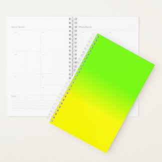 Neon Grün und Neon Gelb Ombré Farbverlauf Planer