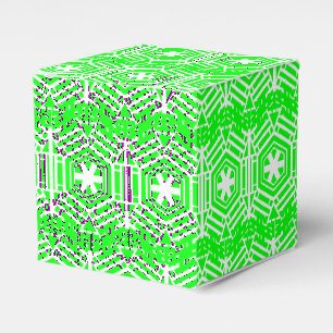 Neon-grün Weiß Weihnachtsmuster Geschenkschachtel