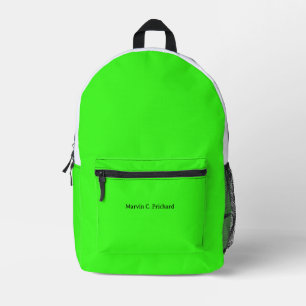 Neon-grüne einfarbige Custom-Name-Tasche Bedruckter Rucksack