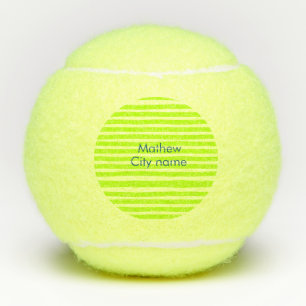 Neon-grüne gelbe Retro-Streifen fügen Name Stadtor Tennisbälle