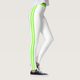 Neon-Grüne Seitenstreifen Weiße Leggings Benutzerd