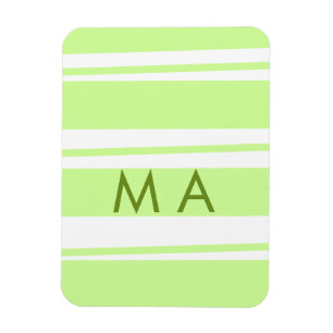 Neon-grüne Streifen griechisches Muster Buchstaben Magnet