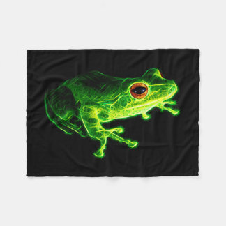 Neon-grüner elektrischer Laubfrosch - Leuchtendes Fleecedecke