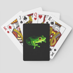 Neon-grüner elektrischer Laubfrosch - Leuchtendes  Spielkarten