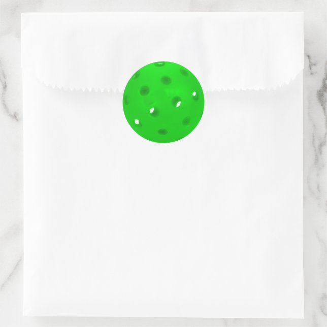 Neon-grüner Pickleball Runder Aufkleber (Tasche)