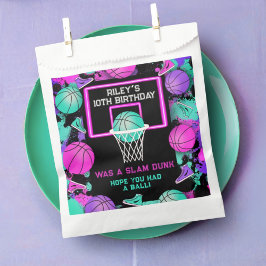 Neon Grunge Paint Spritzer Basketball Geburtstag Geschenktütchen