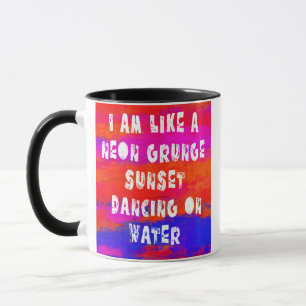 Neon-Grunge-Sonnenuntergang Originalkunst Tasse