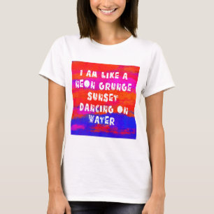 Neon-Grunge-Sonnenuntergang Retro-Typografie-Grafi T-Shirt