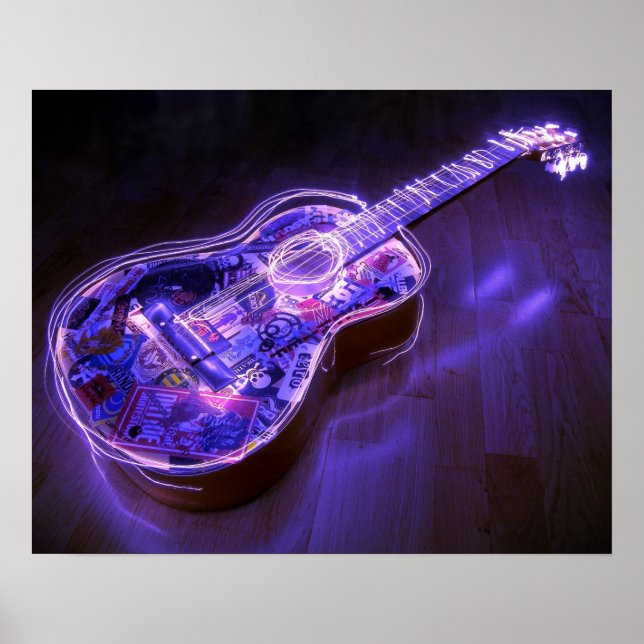 Neon Guitar Poster (Vorne)