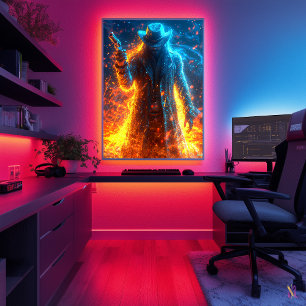 Neon Gunslinger – Cyberpunk-Outlaw des Westens Poster