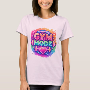 Neon-Gym-Modus - Rainbow-Fitness Herzschlag T-Shirt
