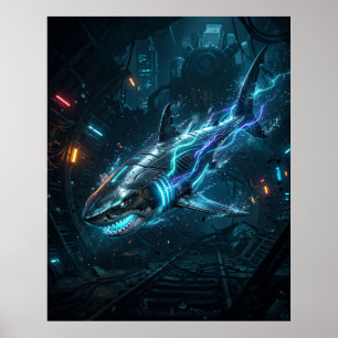 Neon-Hai Metro-Abgrund Poster