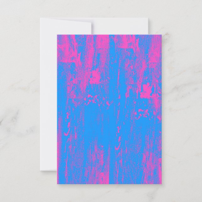 Neon Halftone Grunge Blank Einladungskarte (Vorderseite)