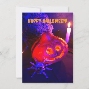 Neon-Halloween-Kürbisse Mitteilungskarte