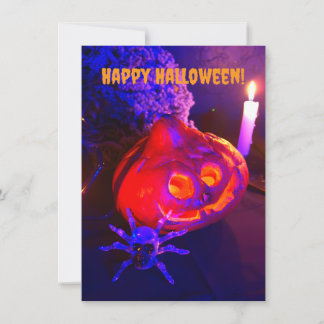 Neon-Halloween-Kürbisse Mitteilungskarte