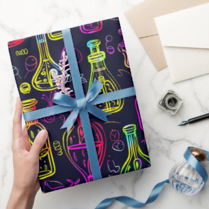 Neon-Halloween-Muster Geschenkpapier
