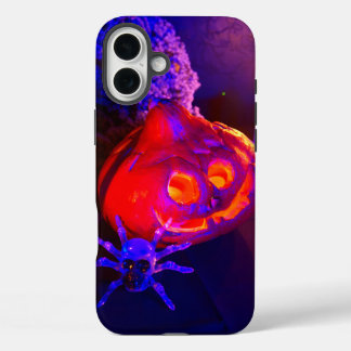 Neon Halloween pumpkins iPhone 16 Plus Hülle