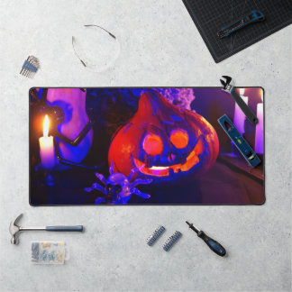 Neon Halloween pumpkins Schreibtischunterlage
