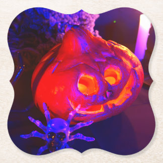 Neon Halloween pumpkins Untersetzer