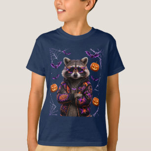 Neon-Halloween-Waschbär: Mitternachts-Schwung 🌙🕶 T-Shirt