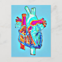 Neon Hand Drawn Anatomisches Herz
