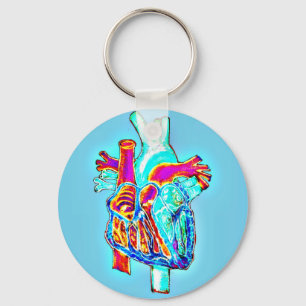 Neon Hand Drawn Anatomisches Herz Schlüsselanhänger