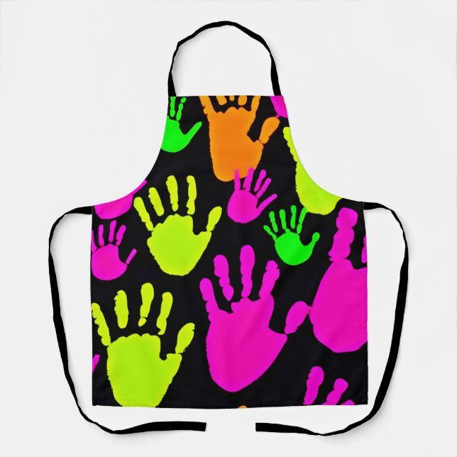 Neon Handprint Graffiti Muster Schürze (Vorderseite)