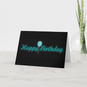 Neon Happy Birthday Sign Karte
