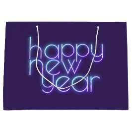 Neon Happy New Year Große Geschenktüte
