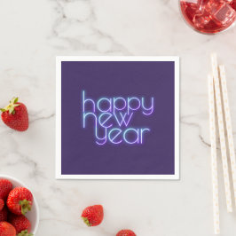 Neon Happy New Year Serviette