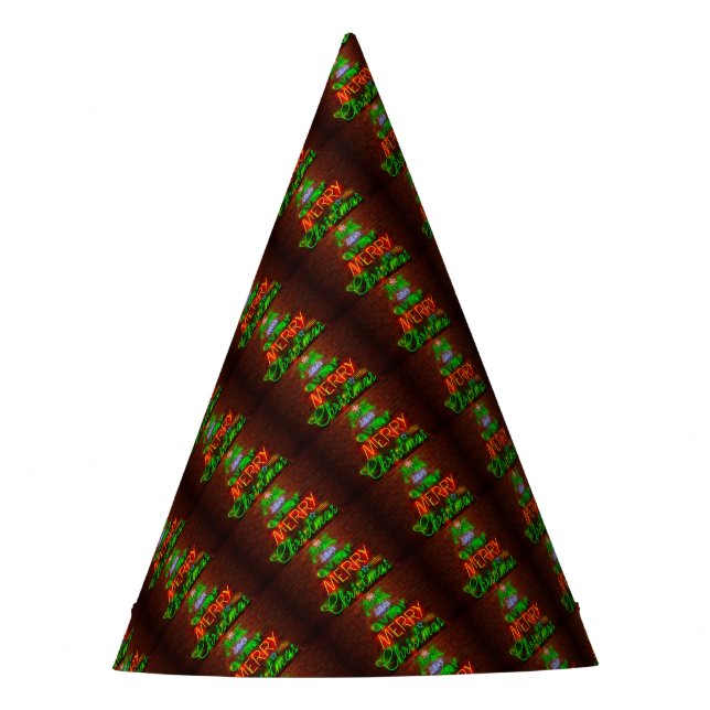 Neon hat ein sehr frohes Weihnachtsfest Partyhütchen (Vorderseite)