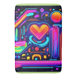 Neon Heart Chaos Badematte