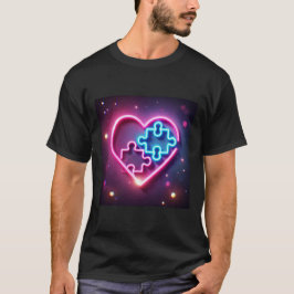 Neon Heart Puzzle Mens Shirts