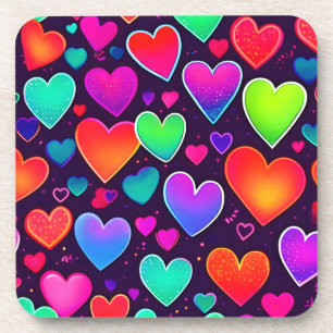 Neon Heart Symphony Getränkeuntersetzer