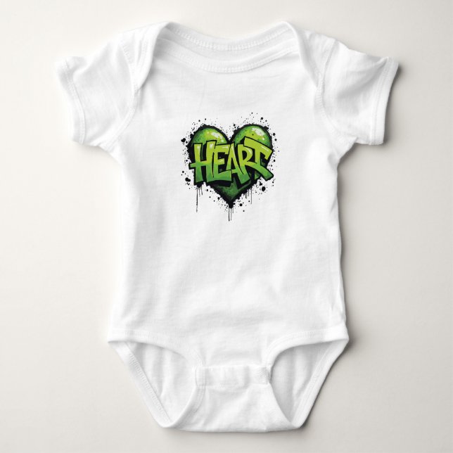 Neon Heartbeat Baby Strampler (Vorderseite)