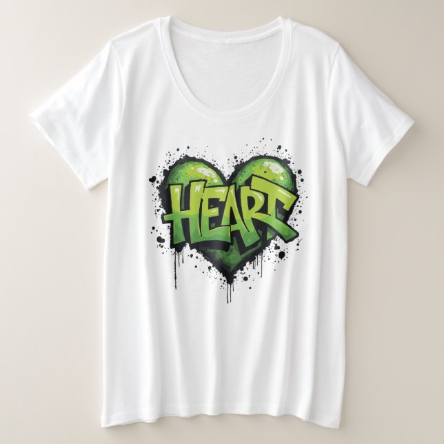Neon Heartbeat Große Größe T-Shirt (Design vorne)