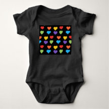 Neon Hearts Baby Bodysuit (Black Multi)