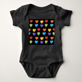 Neon Hearts Baby Bodysuit (Black Multi) Strampler