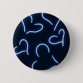 Neon Hearts Blue Button