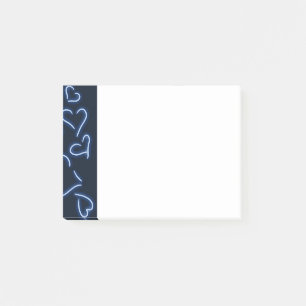 Neon Hearts Blue Post-it Klebezettel