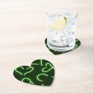 Neon Hearts Green Untersetzer