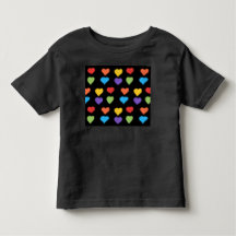 Neon Hearts Kinderkind's T - Shirt (Black Multi)