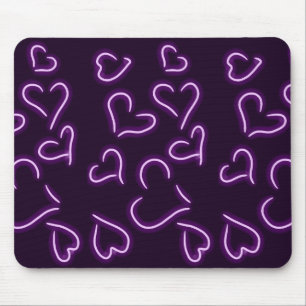 Neon Hearts Lila Mousepad